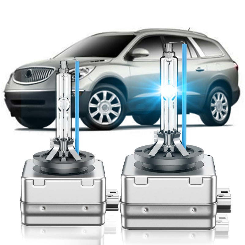 SENROBO Fit for Buick 2008-2012 Enclave CX CXL 2011-2013 Regal 2010-2013 LaCrosse D1S HID Xenon Headlight Bulbs, 350% Brightness, High Low Beam Light Bulb, 8000K White Blue, Plug and Play, Pack of 2 - Image 1