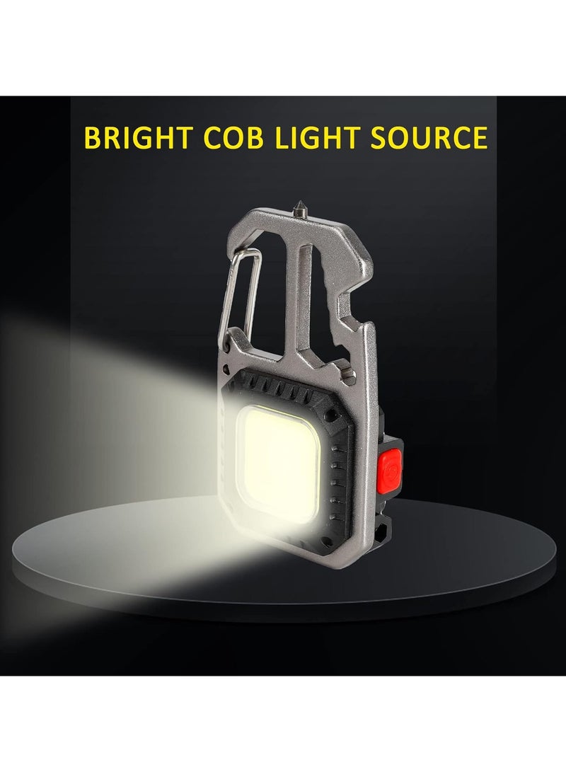 Led Keychain Flashlight with Tripod Gifts for Man Survival Keychain Light 6 Modes Portable Electrician Mechanic Tools, Rechargeable Work Light for Night Car Repairing Under Hood Fishing - Image 5