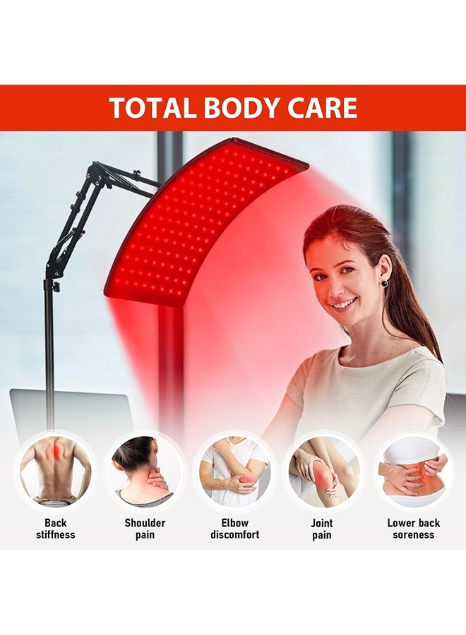 والالا مصباح أرضي للعلاج بالضوء الأحمر للوجه والجسم، مصباح علاج بالأشعة تحت الحمراء مع حامل، جهاز ضوء LED بالأشعة تحت الحمراء 660 نانومتر و850 نانومتر للجسم - Image 2