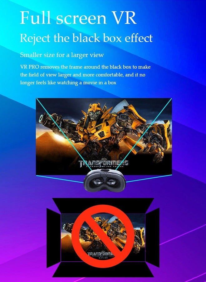 DUNISO VR Headset，Virtual Reality Glasses for iOS Android Phone New Goggles for 3D Movies VR Games Compatible 5-7inch，Soft & Comfortable Adjustable Distance，Black - Image 3