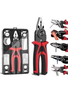 RAMPKD RAMPKD Wire Stripper and Cutter Pliers Tools For Electricians 5in1 Multifunctional Wire and Cable 5 Interchangeable Stripping Cutting Winding Crimping Precision Stainless Stee Hand Tool2024  - Image 1