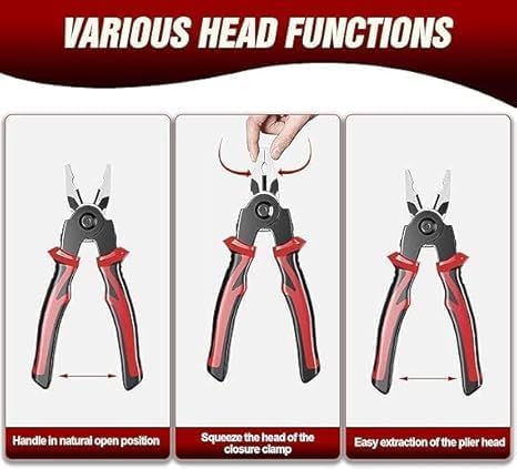 RAMPKD Wire Stripper and Cutter Pliers Tools For Electricians 5in1 Multifunctional Wire and Cable 5 Interchangeable Stripping Cutting Winding Crimping Precision Stainless Stee Hand Tool2024 - Image 5
