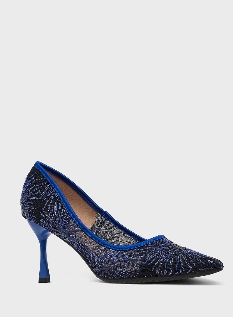 Ginger High Heeled Glitter Pump - Image 3