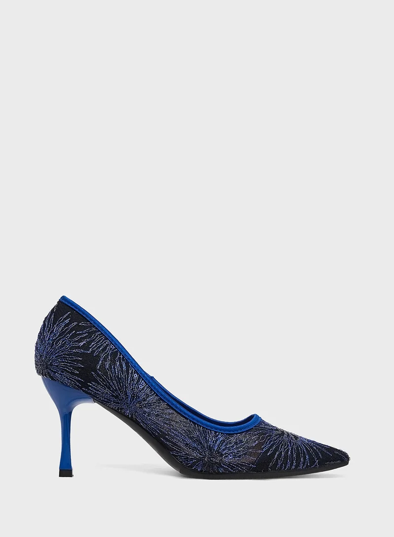جينجر High Heeled Glitter Pump