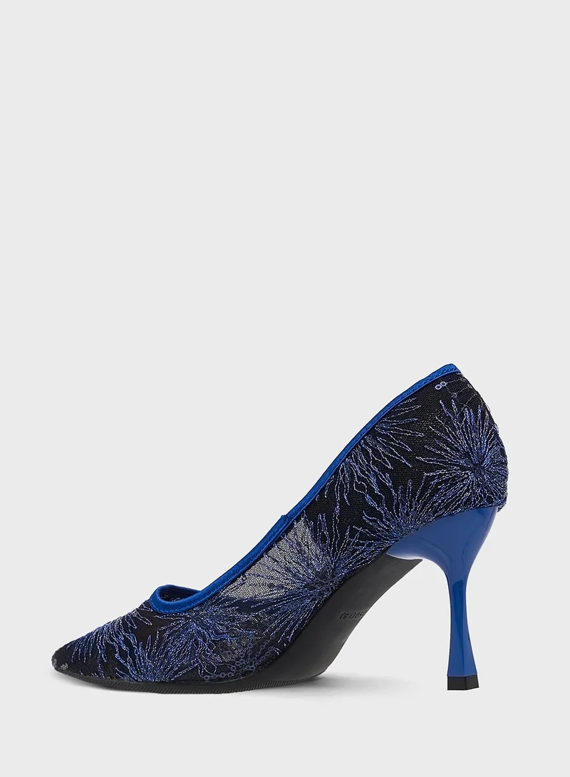 جينجر High Heeled Glitter Pump