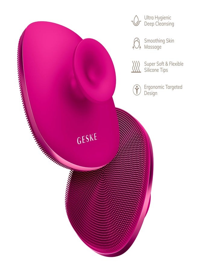 GESKE Body Brush | 4 in 1 | Design with Metal Ring | Cleansing Brush for the Entire Body | Professional Deep Cleaning | Soft Silicone Bristles | Ergonomic Two-Finger Design - Image 4