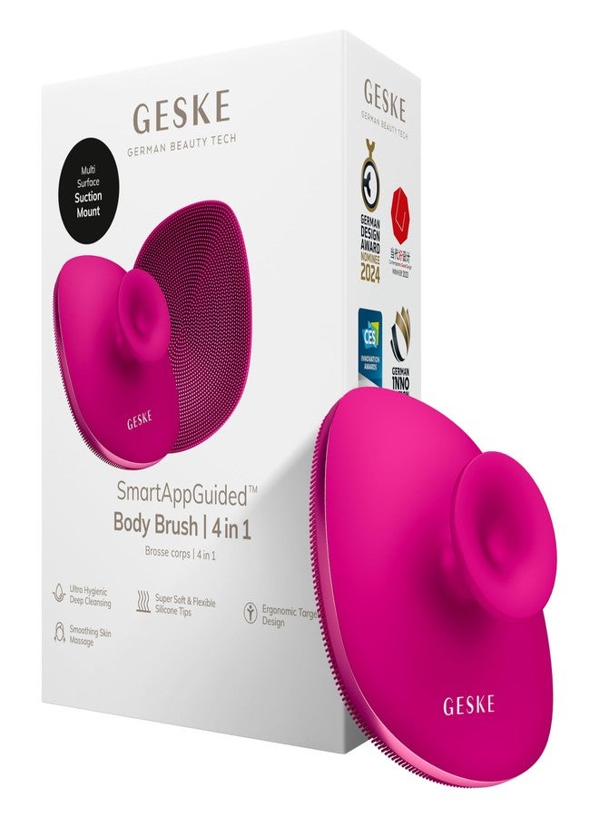 GESKE Body Brush | 4 in 1 | Design with Metal Ring | Cleansing Brush for the Entire Body | Professional Deep Cleaning | Soft Silicone Bristles | Ergonomic Two-Finger Design - Image 1