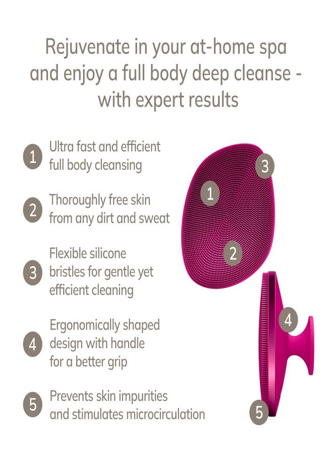 GESKE Body Brush | 4 in 1 | Design with Metal Ring | Cleansing Brush for the Entire Body | Professional Deep Cleaning | Soft Silicone Bristles | Ergonomic Two-Finger Design - Image 2