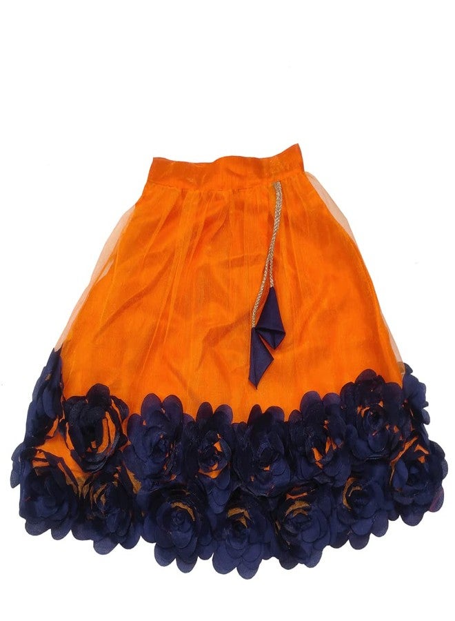 SR CREATION Girl Net Readymade Lehenga choli (5001-orange KASHYAP (1-2 YEARS)_Orange_18 Months-24 Months) - Image 3