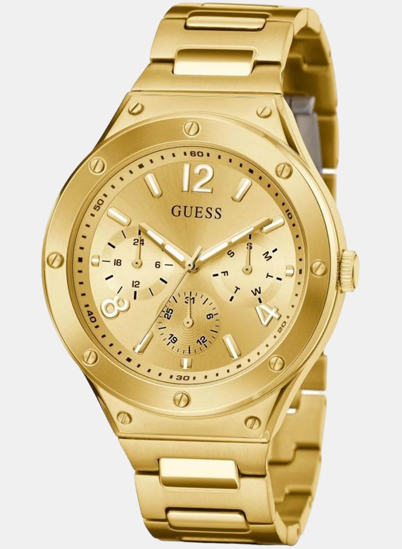 GUESS ساعة جيس للرجال 44 ملم سكوب شامبانيا ستانلس ستيل انالوج بعقارب - GW0454G2 - Image 3