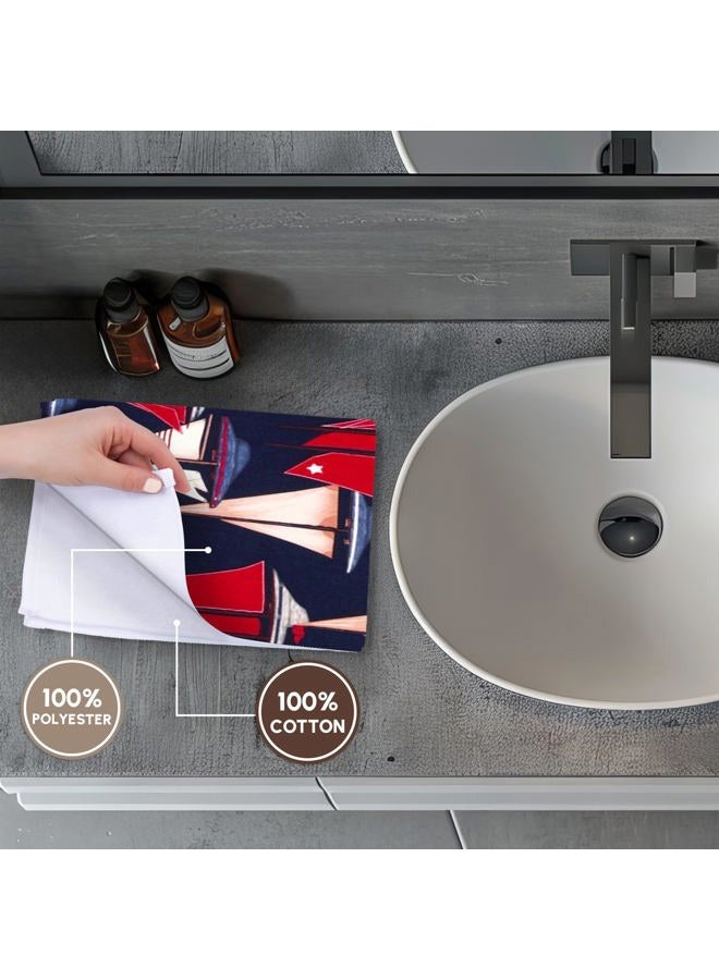 3DROSE 3D Rose Sailboats n Schooners with USA Flags On Navy TWL_60548_1 Towel, 15" x 22" - Image 4