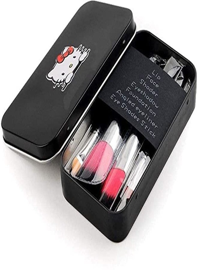 Glowhouse 6155 Multicolour Makeup Kit and 7 Black Makeup Brushes Set, 3in1 Eyeliner, Mascara, Eyebrow Pencil with 2 Pink Beauty Blenders - (Pack of 13) - Image 4