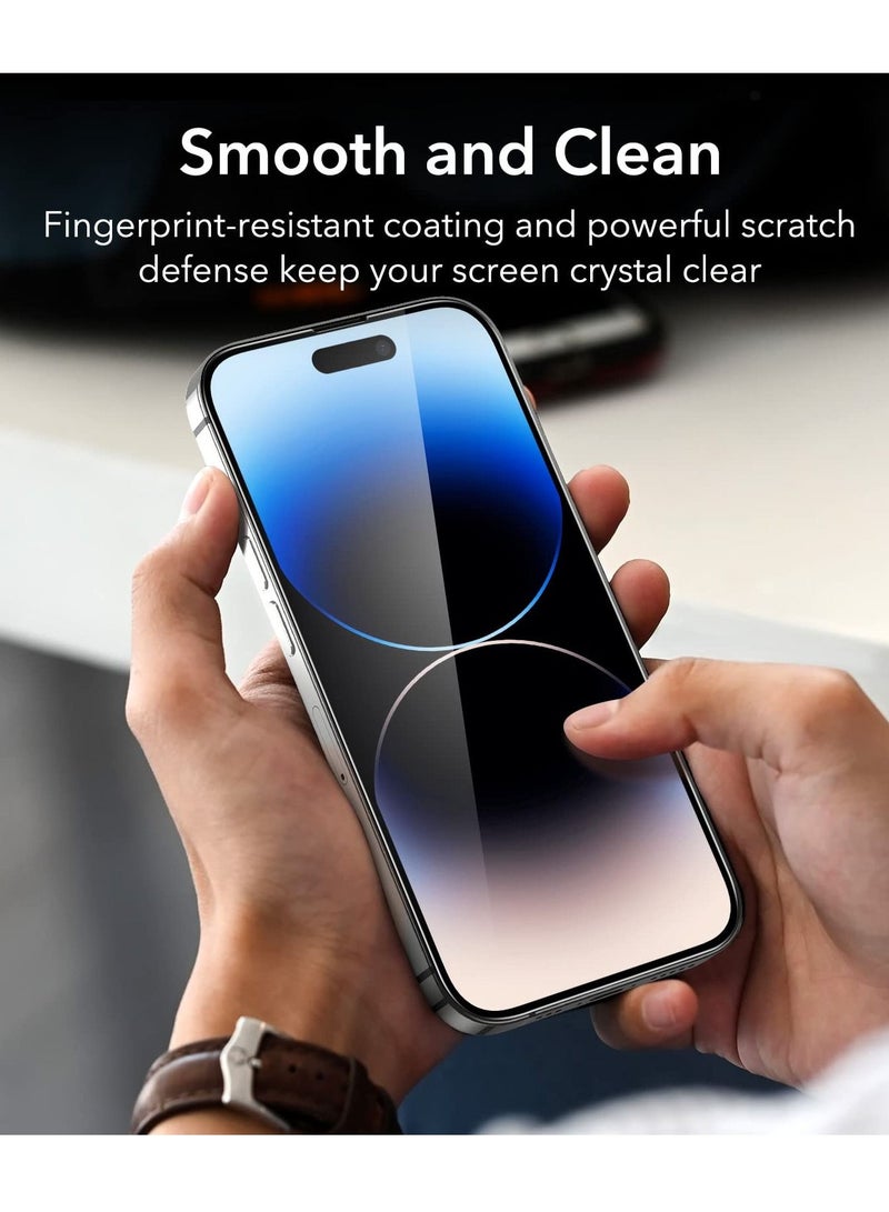 BORTONY iPhone 14 Pro Max (Pack of 2) 9H Hardness Tempered Glass Screen Protector Bubble Free Ultra HD Case Friendly Full Coverage For Apple iPhone 14 Pro Max 6.7" - Image 2