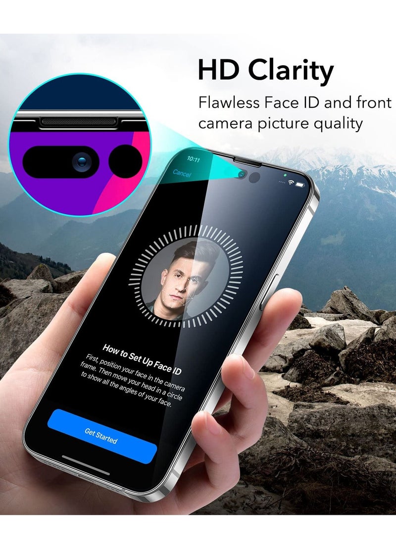 BORTONY iPhone 14 Pro Max (Pack of 2) 9H Hardness Tempered Glass Screen Protector Bubble Free Ultra HD Case Friendly Full Coverage For Apple iPhone 14 Pro Max 6.7" - Image 3