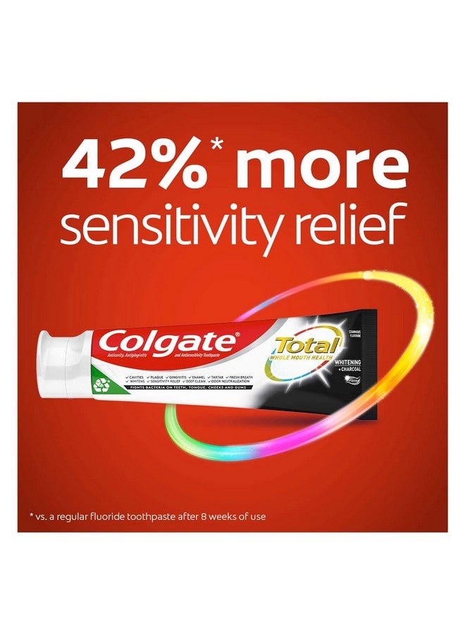 Colgate Total Whitening + Charcoal Toothpaste, 10 Benefits Including Sensitivity Relief and Teeth Whitening Toothpaste, 4.8 oz Tube, 2 Pack - Image 2