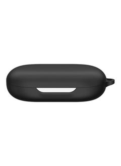 Protective Soft Silicone Shockproof Case for Anker Fit AirPods, Wireless Earbuds with Carabiner - Black
