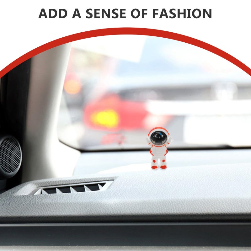 Orange Astronaut Car Compass Mini Vehicle Dashboard Directional Compass For Interior Decoration - Image 4