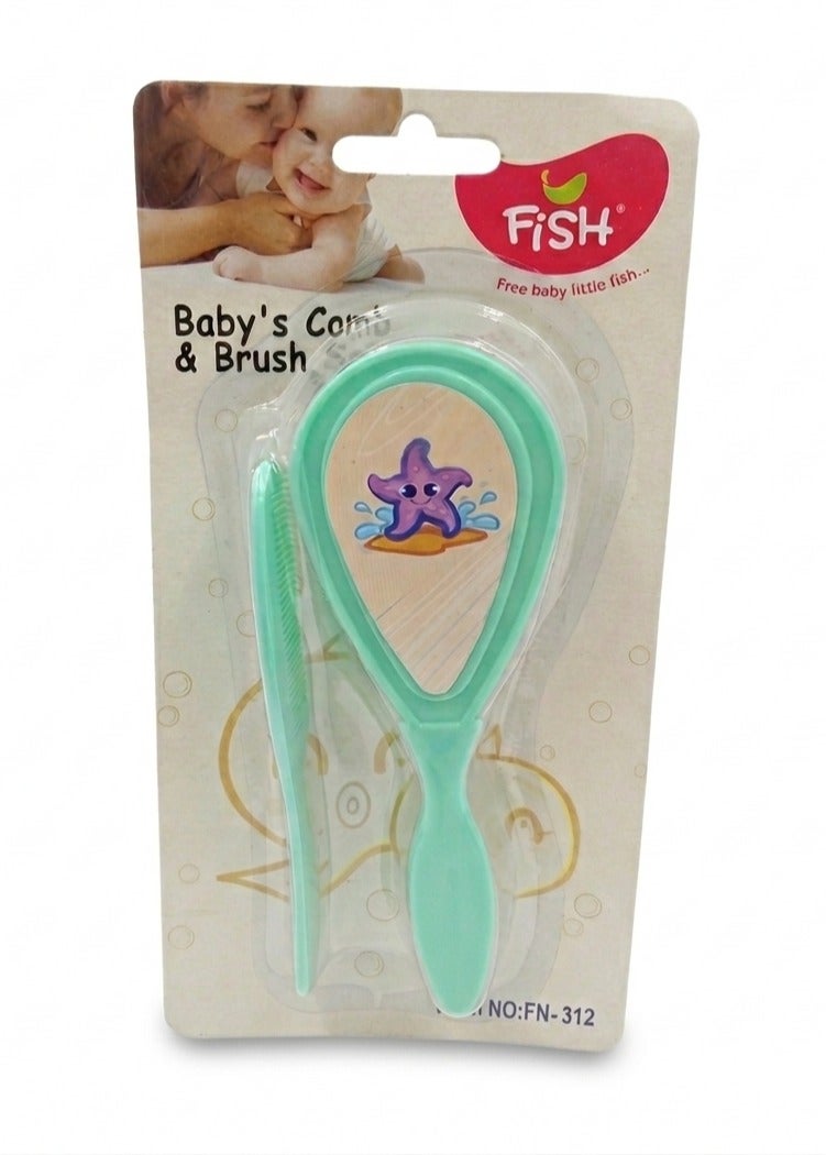 Baby Comb & Brush Set – Gentle Hair Care Kit for Infants – Green