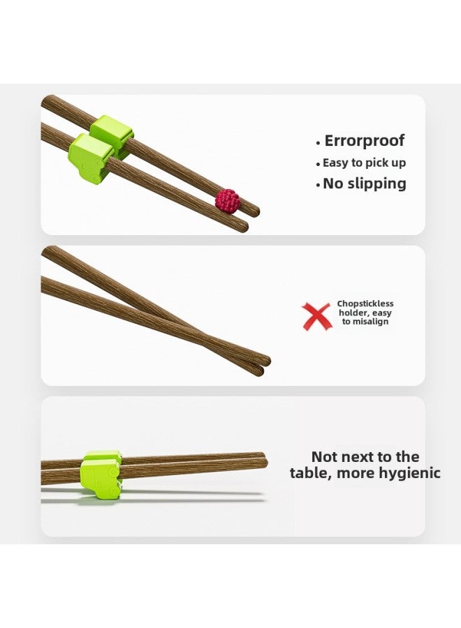 Children's Chopsticks Baby Training Chopsticks Practice Learning Tiger Mouth Chopsticks Tableware Wooden Non-slip Special 26-year-old Children's Chopsticks-Color:Off-white-big Eye Accessories (no Wood) - Image 4