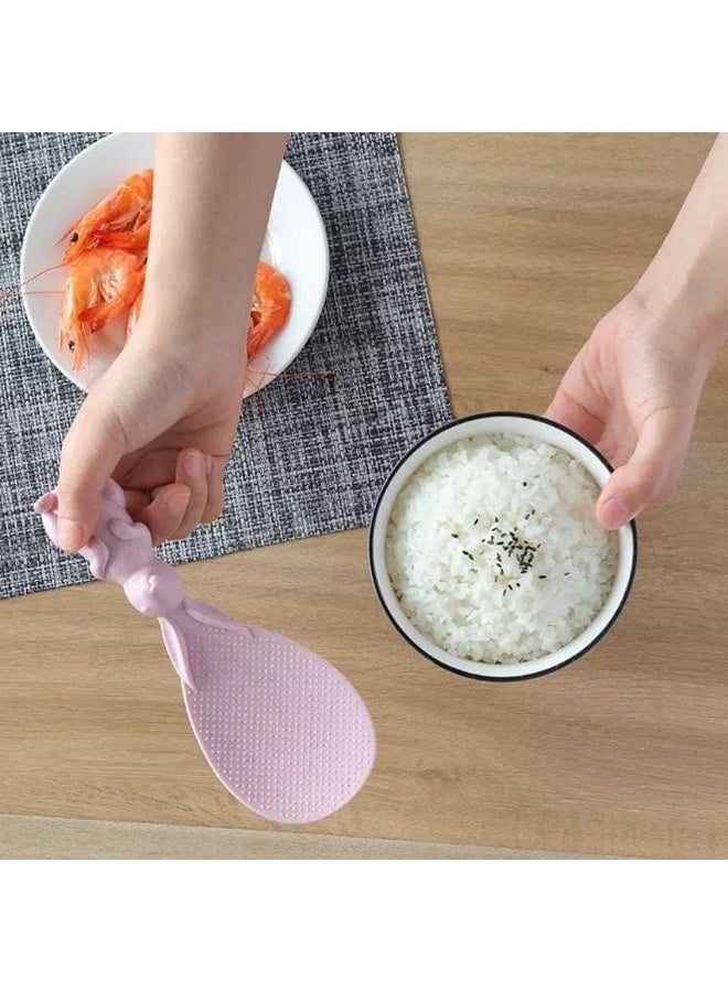 Rabbit-Shaped Wheat Straw Rice Spoon – Stand-Up Non-Stick Rice Shovel for Rice Cookers, Creative Cartoon Design, 1PC, Random Color - Image 1