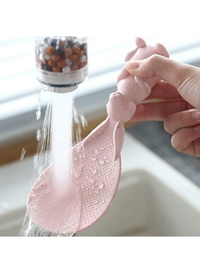 Rabbit-Shaped Wheat Straw Rice Spoon – Stand-Up Non-Stick Rice Shovel for Rice Cookers, Creative Cartoon Design, 1PC, Random Color - Image 4