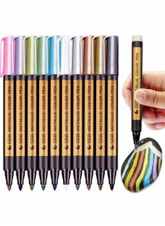 Y&D Marker Pens, Set of 10 Colors Paint Markers for Black Paper, Rock Painting, Scrapbooking Crafts, Card Making, Ceramics, DIY Photo Album, Ceramic, Glass and More  - Image 1
