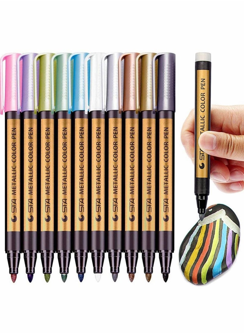 Y&D Marker Pens, Set of 10 Colors Paint Markers for Black Paper, Rock Painting, Scrapbooking Crafts, Card Making, Ceramics, DIY Photo Album, Ceramic, Glass and More  - Image 1