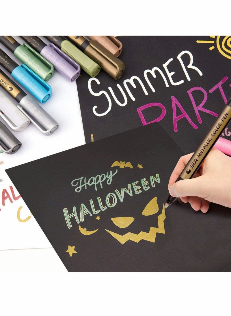 Y&D Marker Pens, Set of 10 Colors Paint Markers for Black Paper, Rock Painting, Scrapbooking Crafts, Card Making, Ceramics, DIY Photo Album, Ceramic, Glass and More  - Image 3