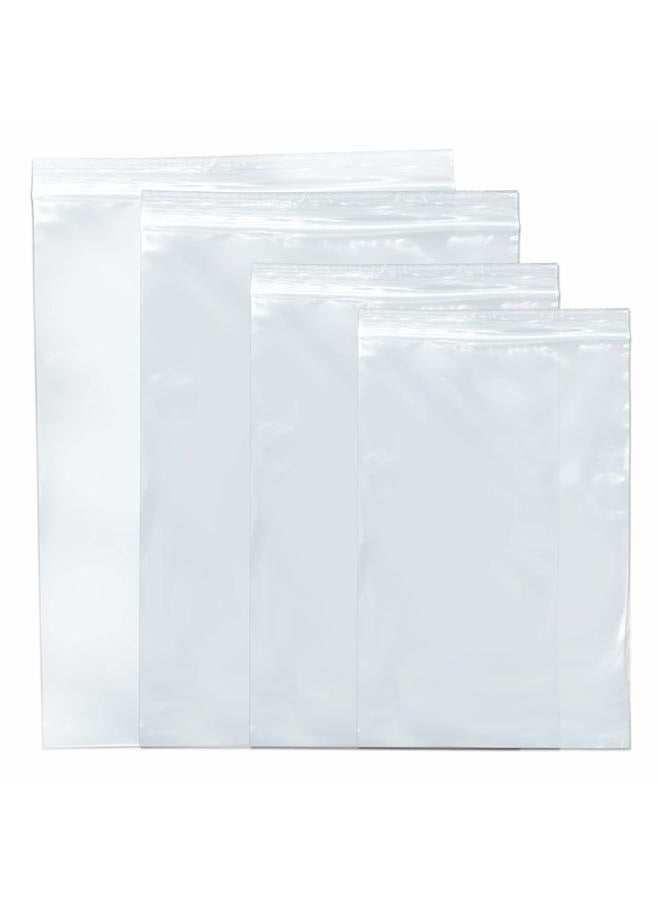 SNL Quality Zipper Lock Reclosable Clear Disposable Plastic Bags, Strong | Assorted Large Bag Sizes - 6" X9", 8" X 10", 9" X 12", 10" X 13" - 2 MIL - 400 Bags - Image 1