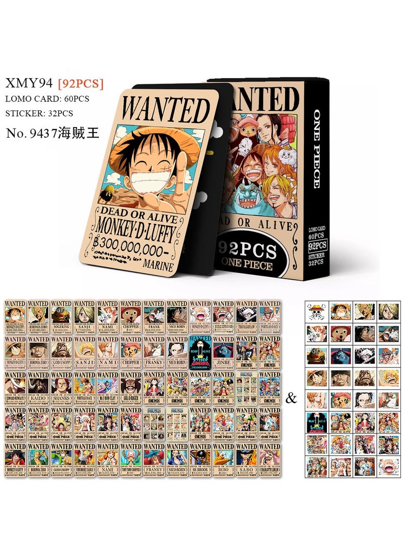 Generic 92 Pcs One Piece Lomo Cards With Stickers Set  - Image 1