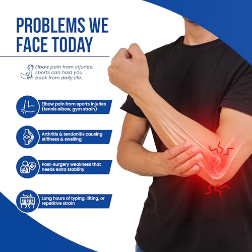 Leeford Ortho Elbow Support Binder for Badminton, Gym Workout | Adjustable Neoprene Sleeve Tennis Pain Relief Elbow Support Brace for Men and Women Size- L - Image 2