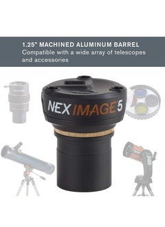 Celestron – NexImage Burst Color Solar System Imager – Astronomy Camera for Moon and Planets – 5 MP Camera for Astroimaging – High Resolution – Ultra–Sensitive ON Semiconductor MT9P031 CMOS Sensor 
