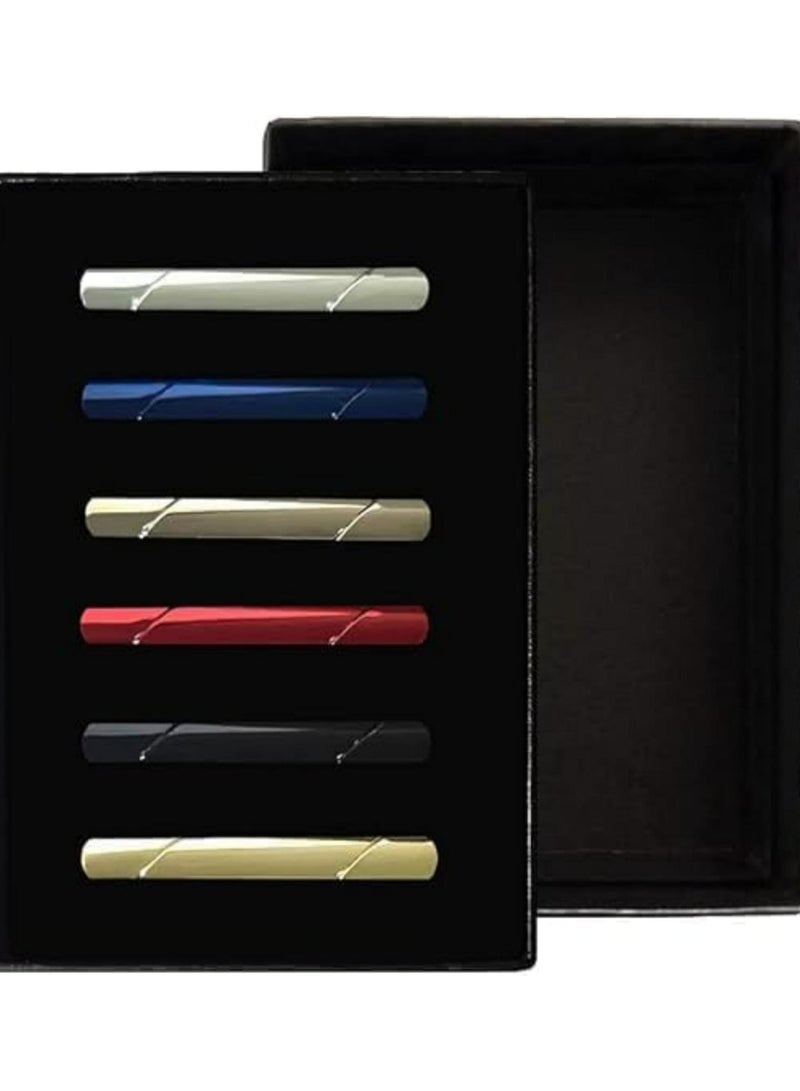 Oasisgalore 6Pcs Unique Tie Clips for Men,Tie Clip Bar & Skinny Tie Clip Set,Gift Set for Men  - Image 2