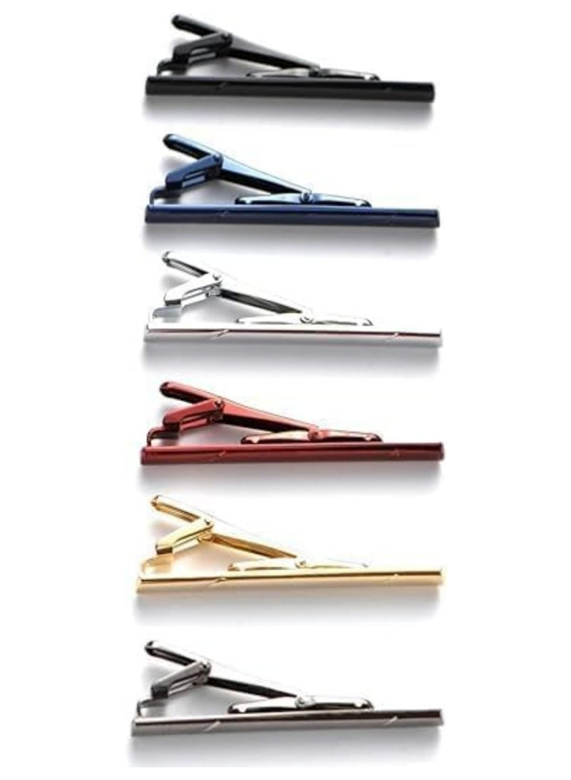 Oasisgalore 6Pcs Unique Tie Clips for Men,Tie Clip Bar & Skinny Tie Clip Set,Gift Set for Men  - Image 4