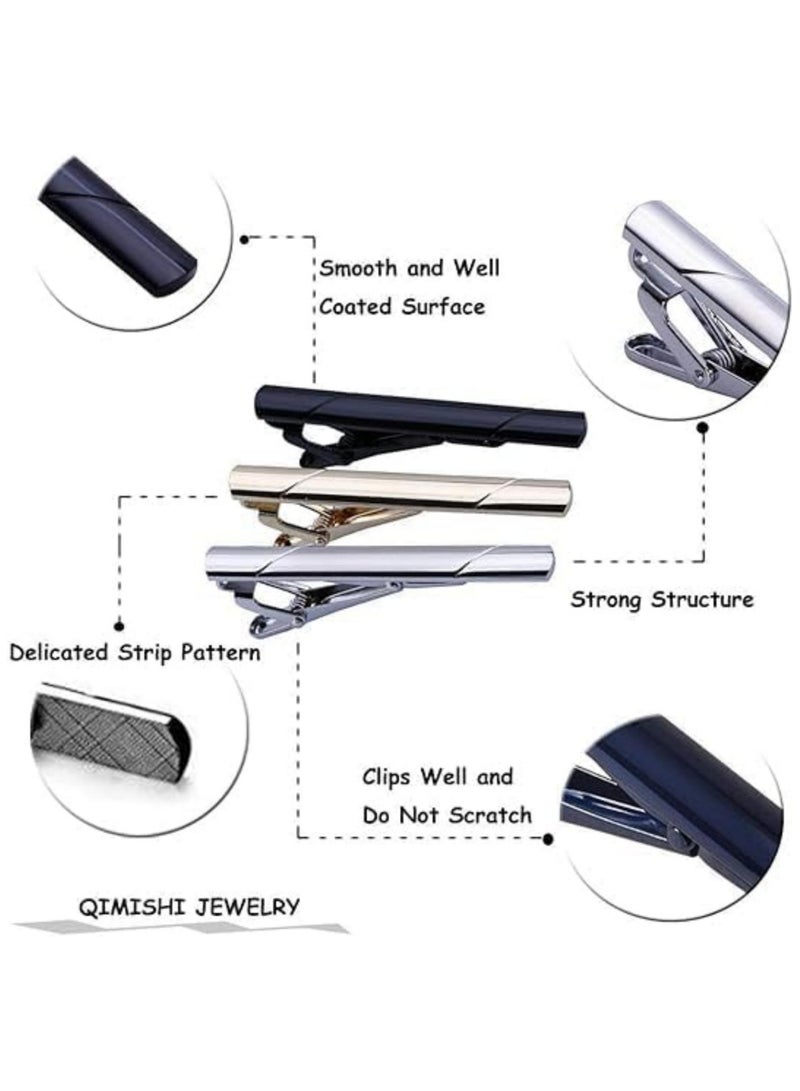 Oasisgalore 6Pcs Unique Tie Clips for Men,Tie Clip Bar & Skinny Tie Clip Set,Gift Set for Men  - Image 5