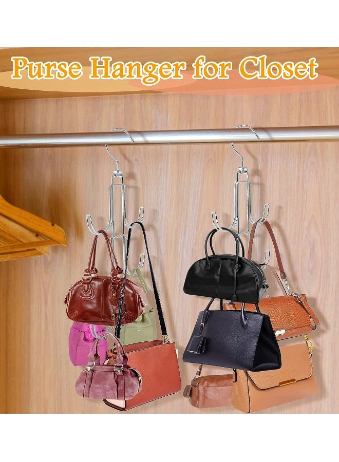 360° Rotated Bag Rack, 2-pack Bag Storage Pocket for Wardrobe, Metal Bag Holder, Storage Hook, Portable Bag Holder for Hanging Purse, Bag, Scarf, Tie, Belt, Hat, Accessories  - Image 4