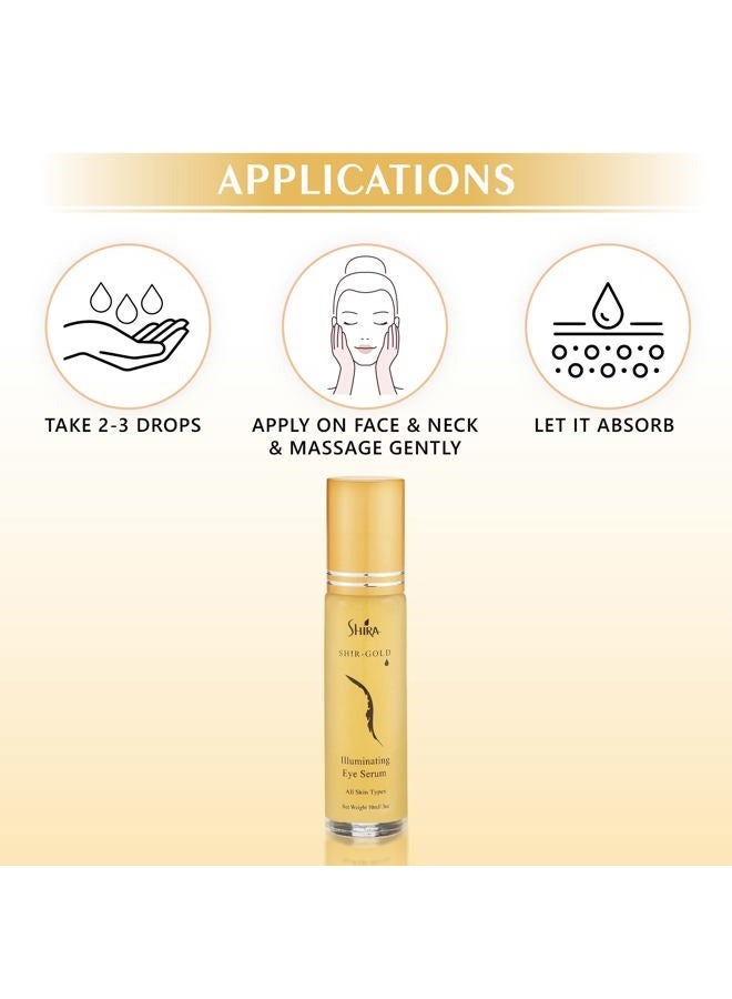 SHIRA Shir-Gold Illuminating Eye Serum HelpsTo Reduce Fine lines and Dark area around EyesHydrates Eye AreaSuits All Skin Types (10 ML) - Image 3