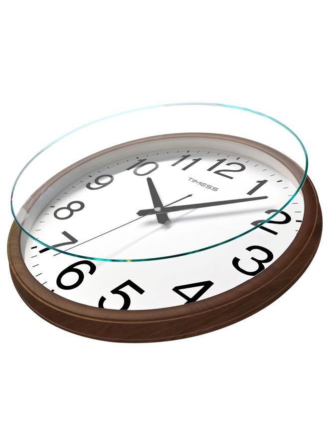 TIMESS Wall Clock, Classic Wood Style Finish, 11 Inch Non-Ticking Silent Battery Operated Analog Clock, Ideal Retro Decor for Home, Bedroom, Living Room, Kitchen, Bathroom, Office(Wood Brown) - Image 3