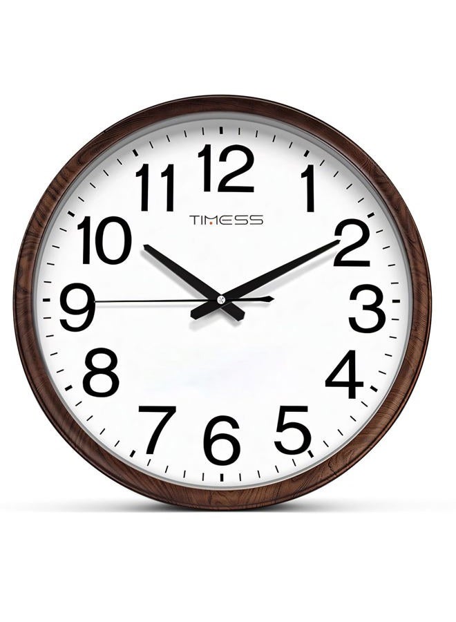 TIMESS Wall Clock, Classic Wood Style Finish, 11 Inch Non-Ticking Silent Battery Operated Analog Clock, Ideal Retro Decor for Home, Bedroom, Living Room, Kitchen, Bathroom, Office(Wood Brown) - Image 1