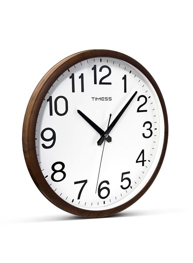 TIMESS Wall Clock, Classic Wood Style Finish, 11 Inch Non-Ticking Silent Battery Operated Analog Clock, Ideal Retro Decor for Home, Bedroom, Living Room, Kitchen, Bathroom, Office(Wood Brown) - Image 4