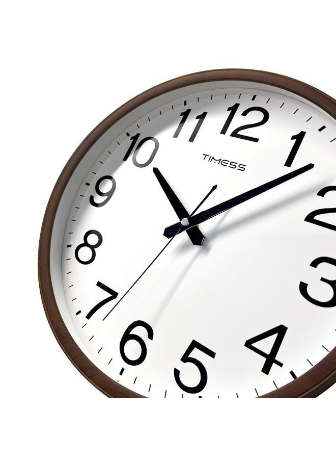 TIMESS Wall Clock, Classic Wood Style Finish, 11 Inch Non-Ticking Silent Battery Operated Analog Clock, Ideal Retro Decor for Home, Bedroom, Living Room, Kitchen, Bathroom, Office(Wood Brown) - Image 2