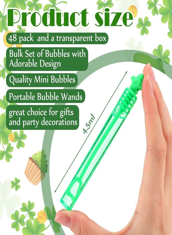 Jenaai 48 Pcs St. Patrick's Day Bubble Wands Mini Bubble Wands for Saint Paddy Party Favors Irish Green Gifts for St. Patrick's Day Party Bag Stuffers Goodie Bag Filler Prizes(Multicolor) - Image 3