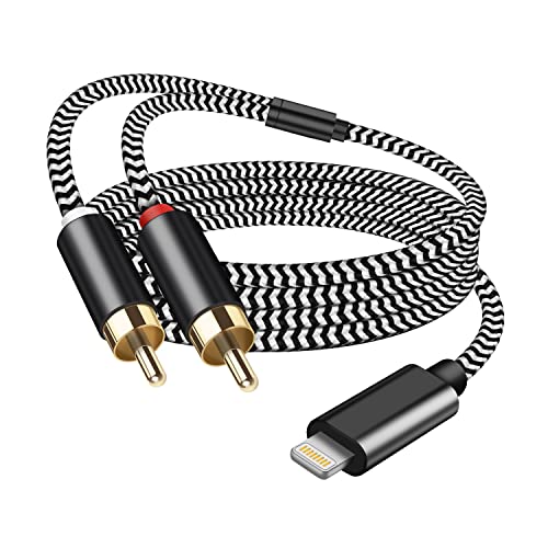 WLTASUY [MFi Certified] Lighting to RCA Cable Audio Aux Adapter, 2-Male Stereo Y Splitter Aux Cord Compatible with i-Phone 14 13 12 11 Pro XS XR X 8 7 for Amplifier,Car,Home Theater, Speaker and More (6.6FT) - Image 1
