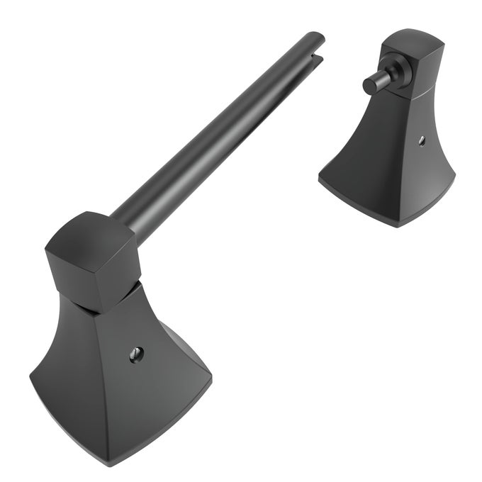 MATTE BLACK TOILET PAPER HOLDER BATHROOM DOUBLE POST PIVOTING TISSUE ROLL HOLDER STAINLESS STEEL AND ZINC ALLOY WALL MOUNT