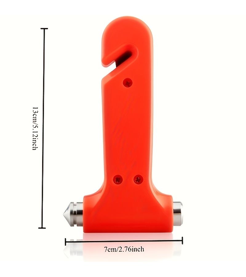 2 In 1 Emergency Safety Hammer With One Second Window Breaker And Seatbelt Cutter Escape Tool For Vehicles Office And Home Orange 1pc - Image 2
