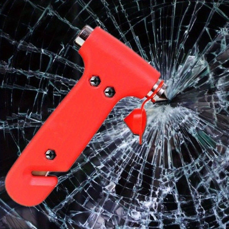 2 In 1 Emergency Safety Hammer With One Second Window Breaker And Seatbelt Cutter Escape Tool For Vehicles Office And Home Orange 1pc - Image 5