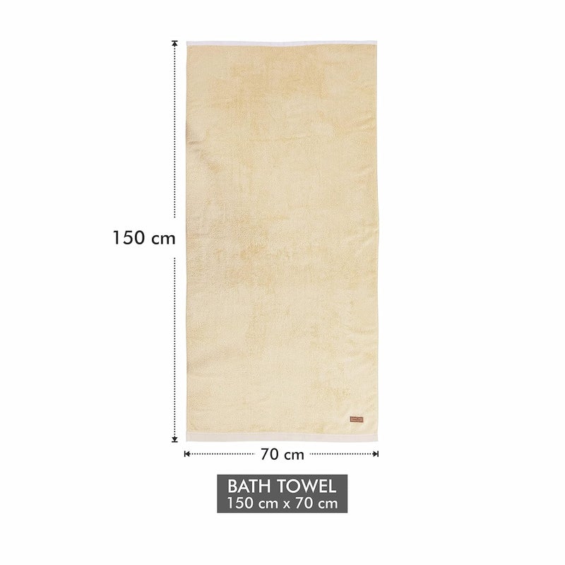 SPREAD SPAIN Bamboo Towels For Bath Towels For Bath Large Size Bamboo Bath Towel High Absorbent Soft 360 Gsm 1 Piece Bath Towel For MenWomen 70 Cms X 150 Cms Sand Beige - Image 5