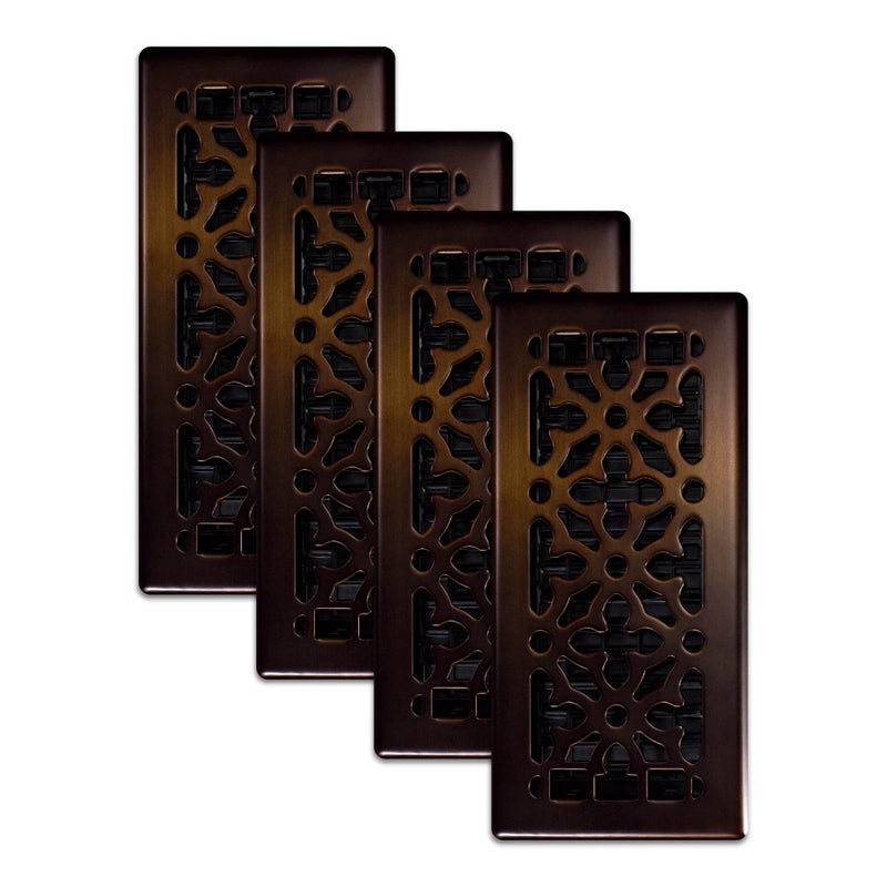Decor Grates AGH410RB8 Gothic Floor Register 4x10 Inches Rubbed Bronze Finish 8 Pack