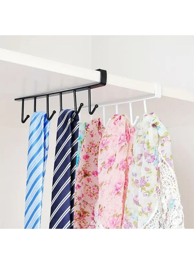 2 Pack Multi Functional Wardrobe Door Organizer With 6 Rows Hooks Drying Storage Shelf - Image 3