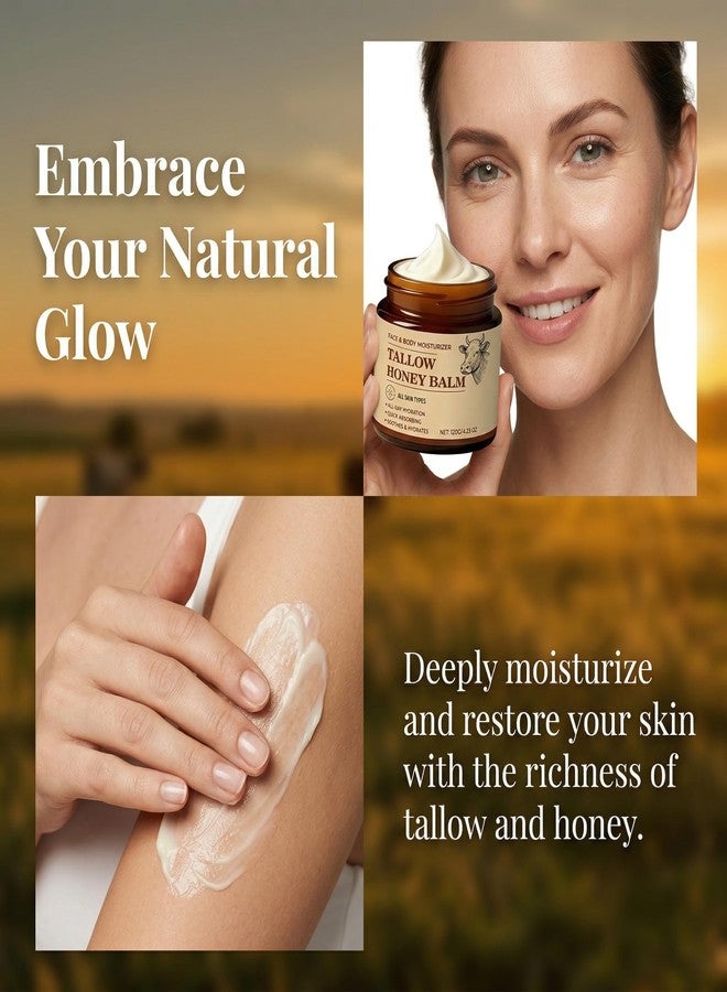 Balldanlu 120 g Beef Tallow for Skin,Beef Tallow for Face,Beef Tallow and Honey Balm,Grass Fed Whipped Tallow Honey Balm,Natural Moisturizer Hydrates,Deeply Nourishes the Skin, Enhances Natural Radiance - Image 5